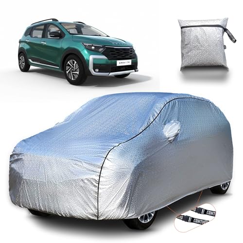 Image of Continental [SilverGuard] Dual Belts Extra Protection Nissan Gravite Car Cover 2026 Model, Build with Triple Stitched, Waterproof & Dustproof Car Cover for Gravite (Metallic Silver).