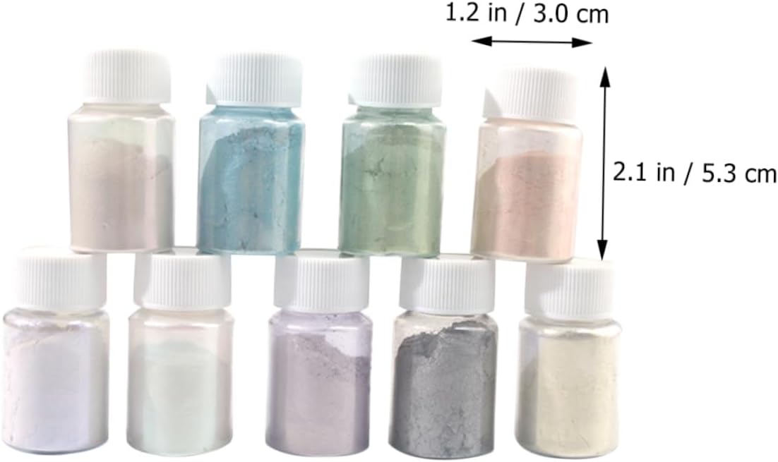 Uonlytech DIY Mica Powder Set 9 Colors Mica Pigment for Epoxy Resin Nail Art Soap Making and Candle Crafting Non-Toxic High Pigment Quality
