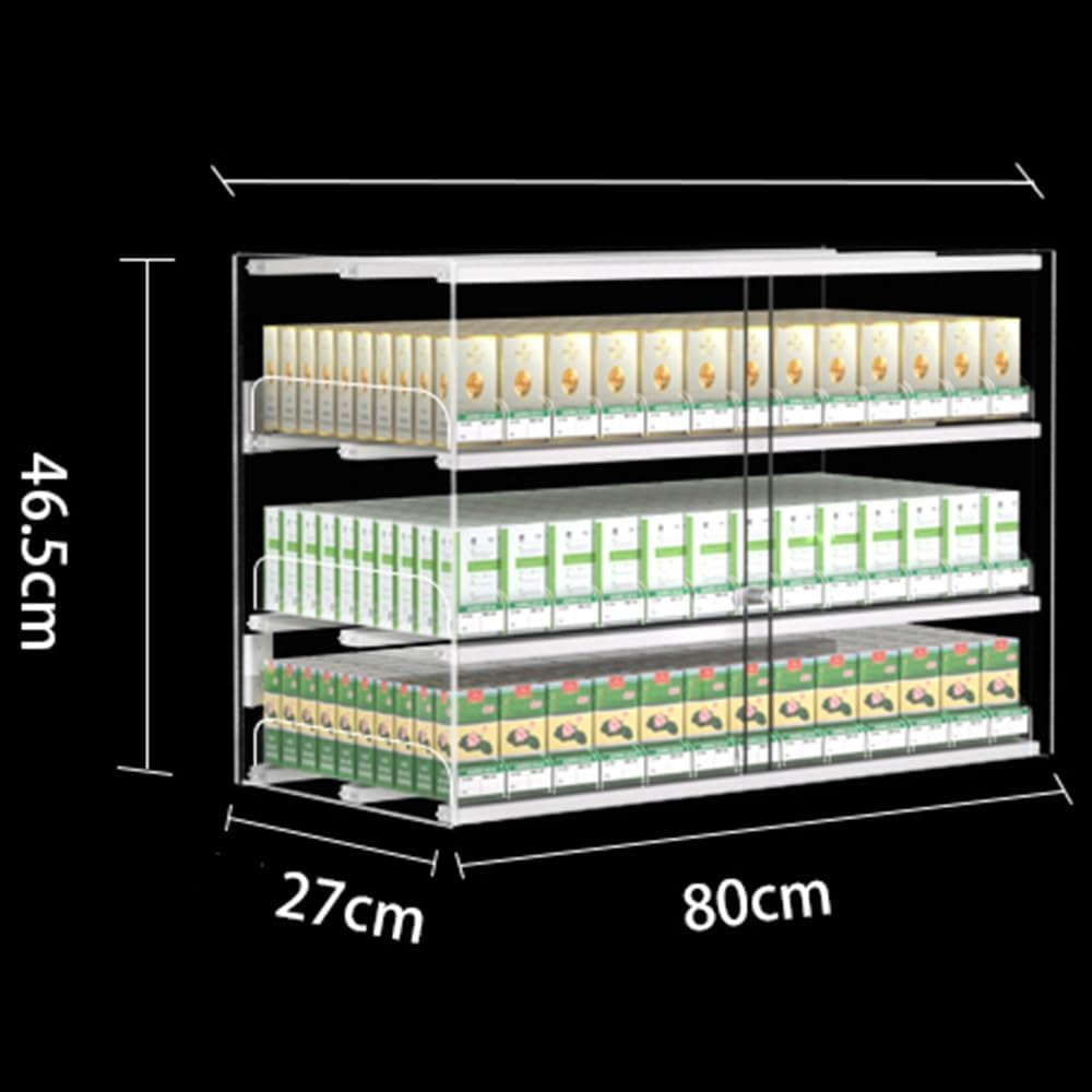 WIGING Auto Cigarette Pusher Cigarette Display Holder, Aluminium Store Cigarette Holder Divider, Wall Mounted Supermarkets Cigarette Display Storage Rack(80x27x46.5cm)