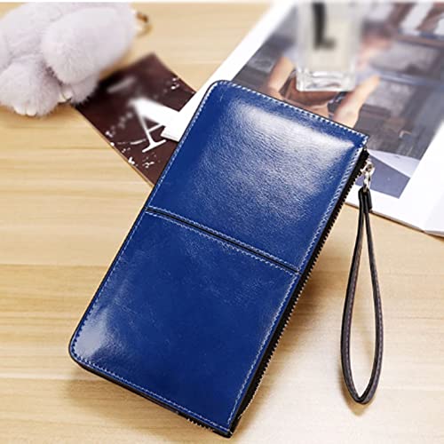 Women's Wallet Women's Wallet Vintage Oil Wax Leather Zipper Clutch4