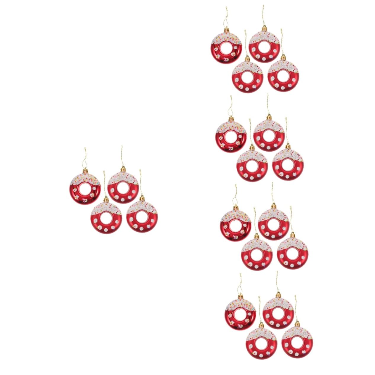 IMIKEYA 20piezas Adornos Colgantes Navideños Decoración De Árbol De Navidad Pendientes Temáticos De Festividad Diseño De Donut Fiestas y Celebraciones