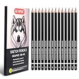 GETHPEN Professional Drawing Sketching Pencil Set - 14 Pieces Graphite Pencils(14B - 4H), Ideal for Drawing Art, Sketching, Shading, Artist Pencils for Beginners & Pro Artists