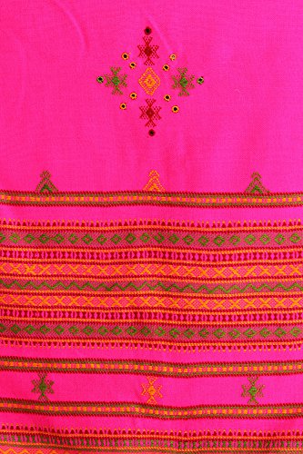 Image of Exotic India Women's Kutch Wool Shawl (SHV95--beige)