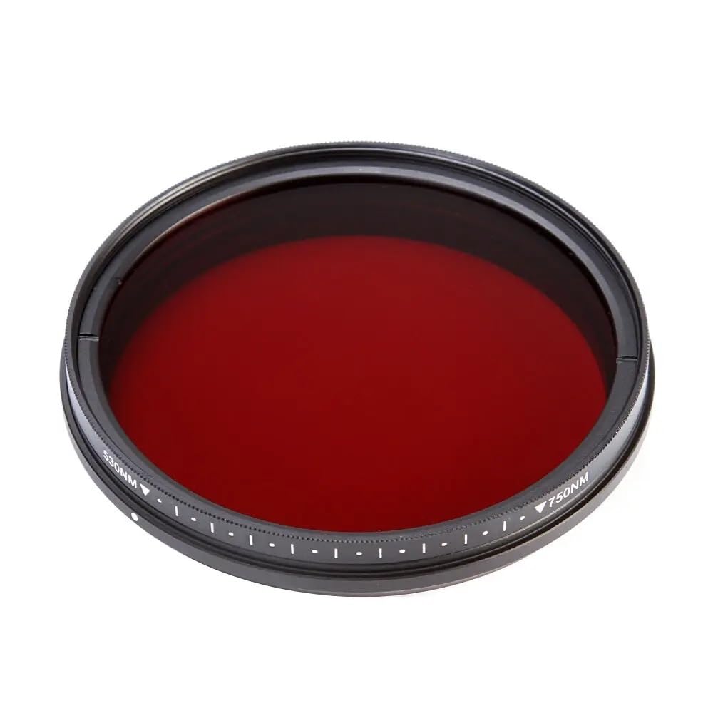 Filtre de caméra Infrarouge réglable Le Filtre Infrarouge protège Le Filtre d'objectif de l'infrarouge 530 nm à 750 nm 590 nm 680 nm 720 nm (Size : 82mm)