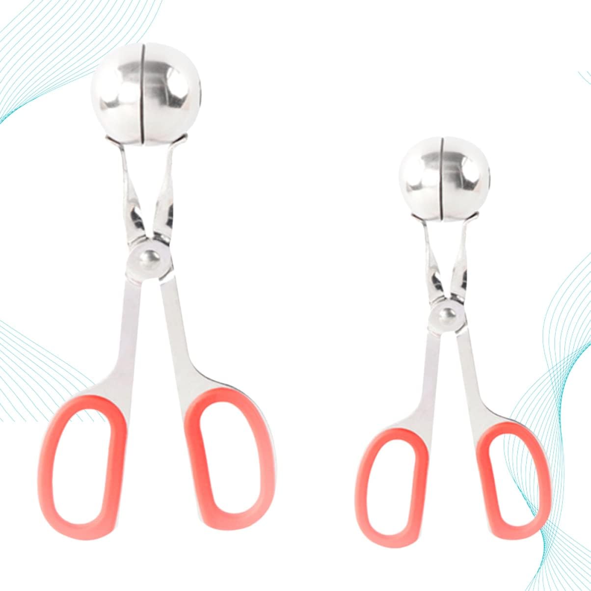 Stainless Steel Meatball Clip 2pcs for Fish Balls and Home Kitchen