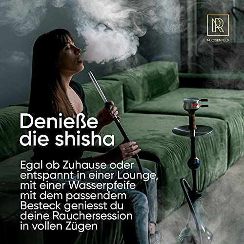 M. ROSENFELD Shisha Gabel Stecher Set – mit Phunnel Stopfen Hochwertiges Shisha Set mit Tabakgabel Lochstecher Phunnel… – Bild 7