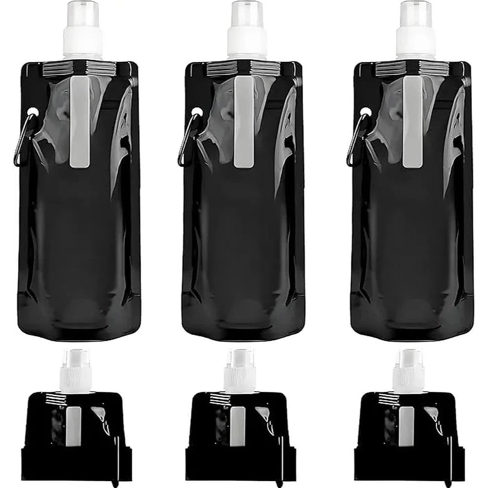 Sunshine smile Faltbare Trinkflasche,3 Stück 500ML Trinkflasche Faltbare,Wiederverwendbare Faltbare Wasserflasche,BPA FREIE,für Outdoor-Sport,Radfahren,Wandern