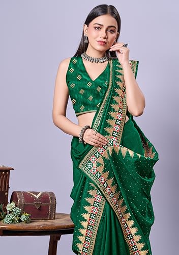 Image of Jaanvi fashion Women's Pasapalli Design Sambalpuri Silk Saree with Swarovski Work & Blouse Piece