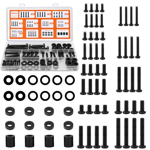Xyxu TV Bracket Screws 76PCS TV Mounting Screw Kit with M4 M5 M6 M8 Universal VESA Screws Bolts Spacers & Washers for Any Wall Mount or Stand Perfect for Most Television Up to 80 Inch