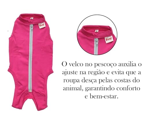 Roupa Protetora Pós Cirúriga Pet Para Castração de Gato Fêmea Cor Rosa (Rosa, 1)