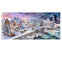 YSCOLOR Diamond Painting 'Scenario Invernale' 30x30cm: Kit Completo Con Diamanti Rotondi, Tela Adesiva E Strumenti Per Ricamo Fai-da-te