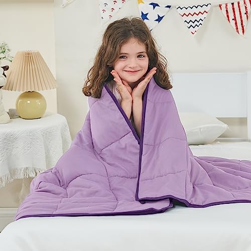 yescool Kids Weighted Blanket (7 lbs, 41" x 60", Dark Green