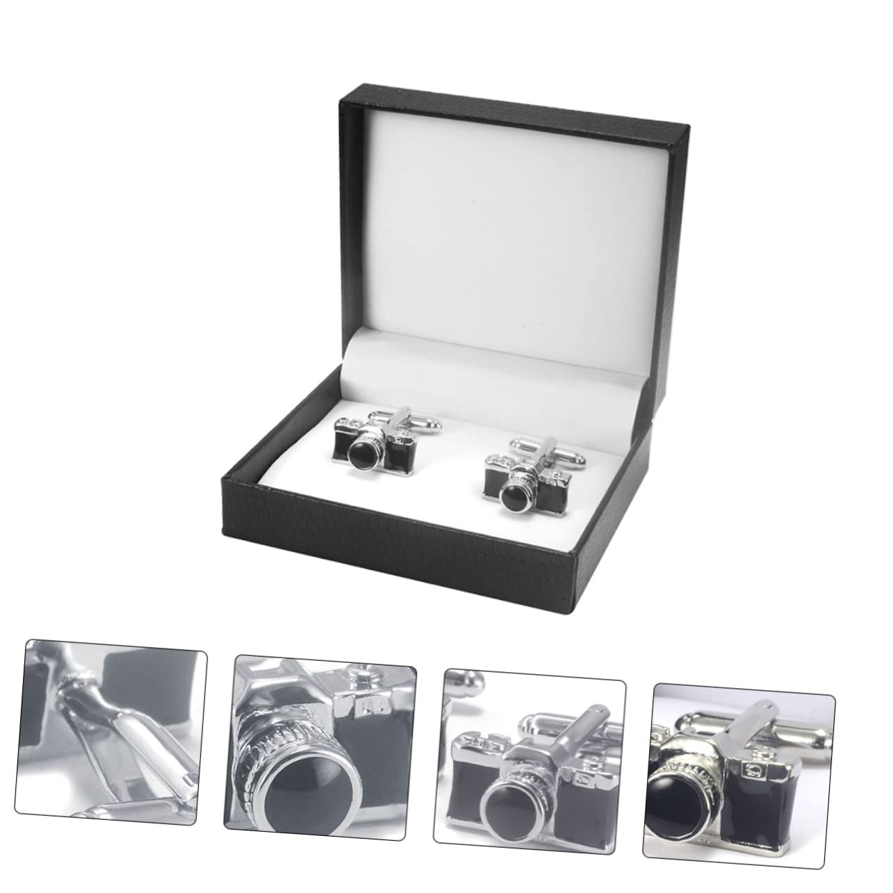 Healeved Manschettenknöpfe für Herren im Kamera Design mit Geschenkbox Dekorative Cuff Studs für Formelle und Lässige Anlässe Verarbeitet und Langlebig