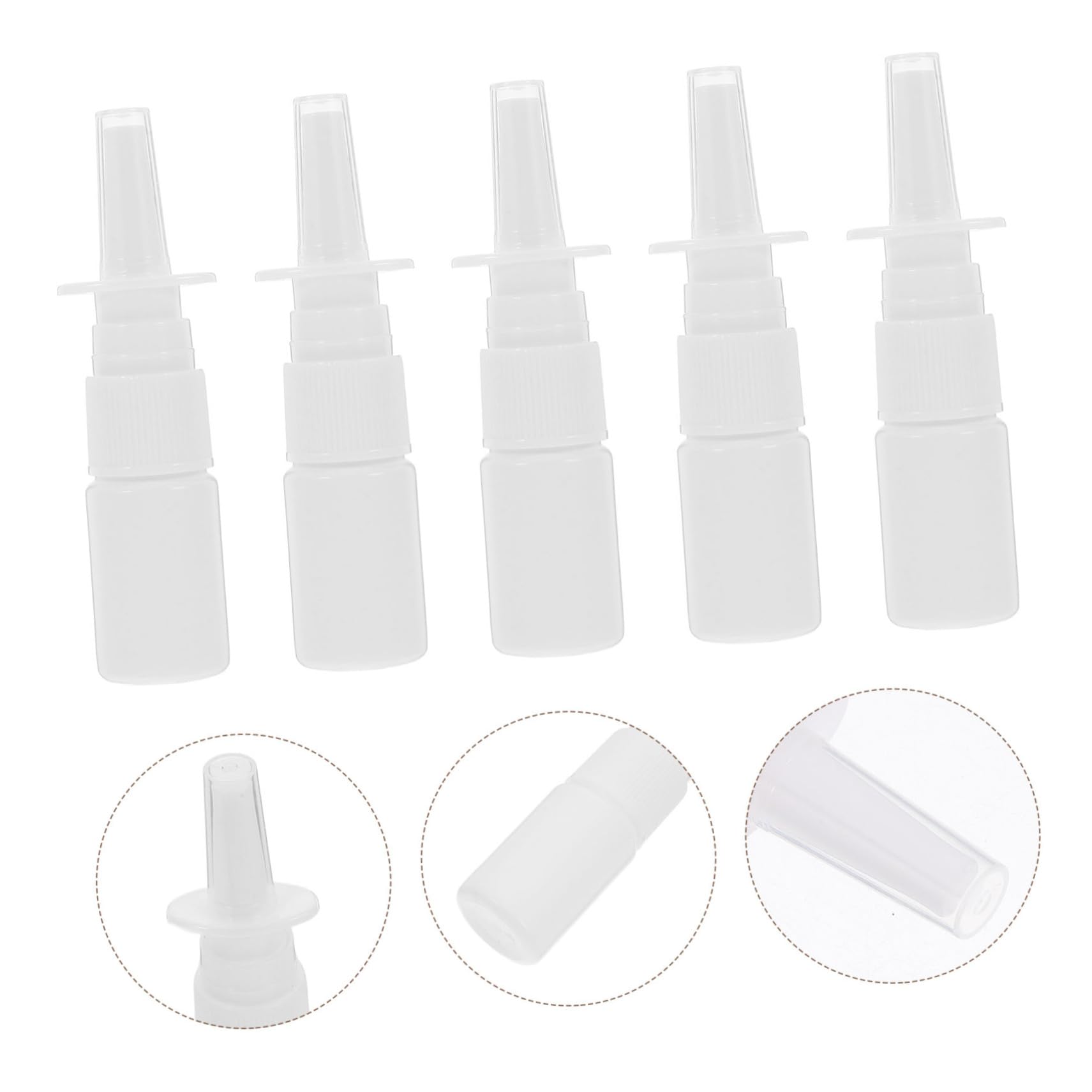 10-ml Sprühflasche aus Pe, Weiß, 200 Stück für Reisen | Wiederbefüllbar und Mehrfach Nutzbar, mit Transparenter Schutzkappe, Praktische Packung
