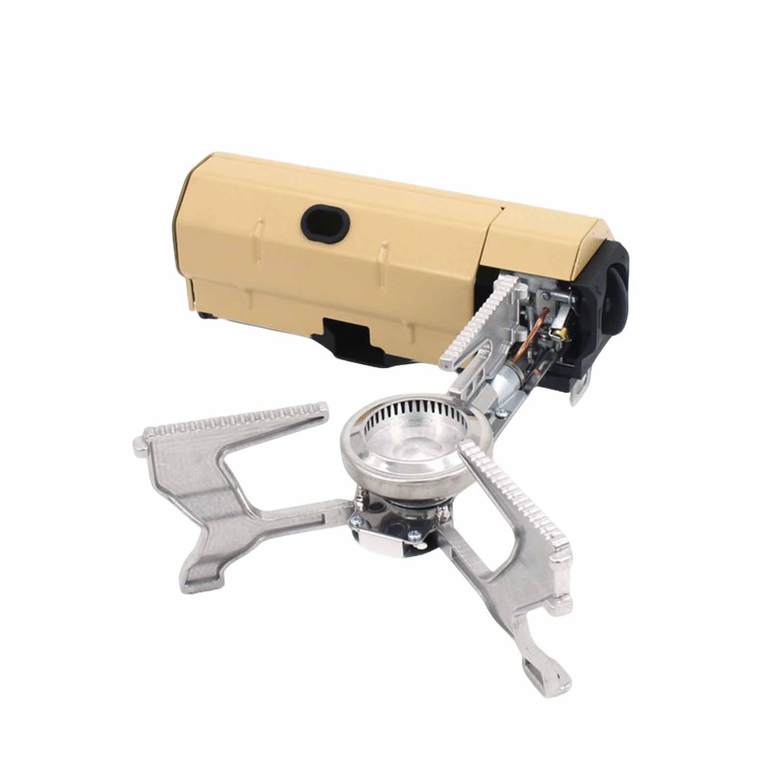 Réchaud de camping pliable | Brûleur à gaz compact 2600W | Compatible cartouches butane standard | Idéal randonnée, pique-nique, urgence(Khaki)