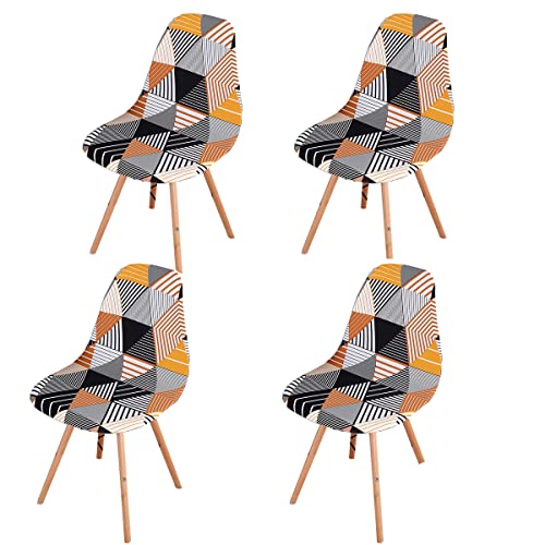 Highdi Housse de Chaise Scandinaves Lot de 4, Extensible Housse de Chaise de Salle à Manger, Universelle Couverture de Chaise sans Accoudoirs pour Décoration...