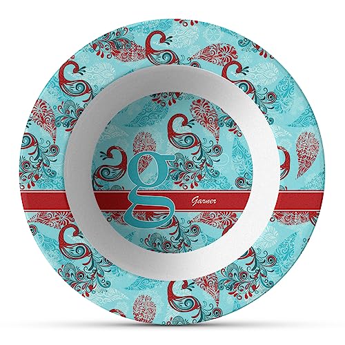 Personalized Peacock Plastic Bowl - Microwave Safe - Composite Polymer