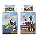 Produktbild Character World Feuerwehrmann Sam Wende Bettwäsche Set 100x135cm 60x40cm 100% Baumwolle Linon Reißverschluss 2 Motive