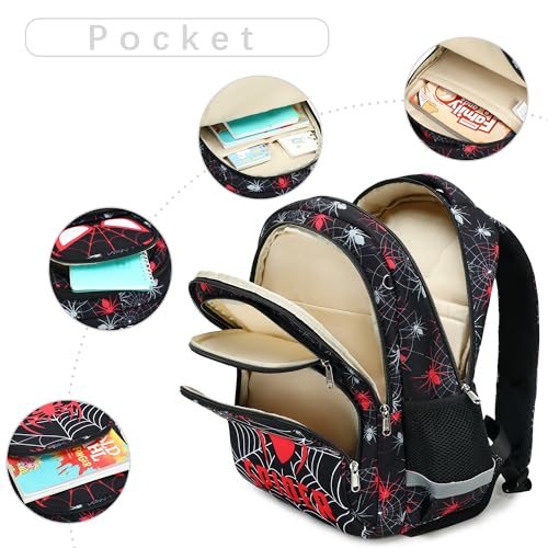 abshoo Cute Spider School Backpack For Boys Elementary Kindergarten Kids School Bag (Spider Black)4