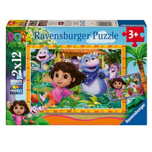 Puzzle 2 x 12 pièces : Dora Nous pouvons y arriver ! Ravensburger France - vue 2