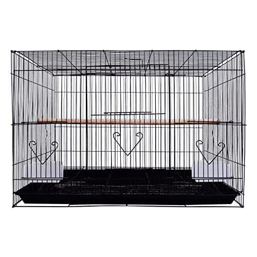 2 Feet Birds Cage, Big House for Parrot, Budgies Budgies, Parakeets, Rabbit and Small Pets with 2 Feeding Cup and 1 Perch with Secure Lock (Black) | Big House, 2 Feeding Cup, 1 Perch, Secure Lock-image-37