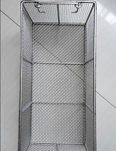 Cesta de malla rectangular de acero inoxidable resistente con acabado profesional 6