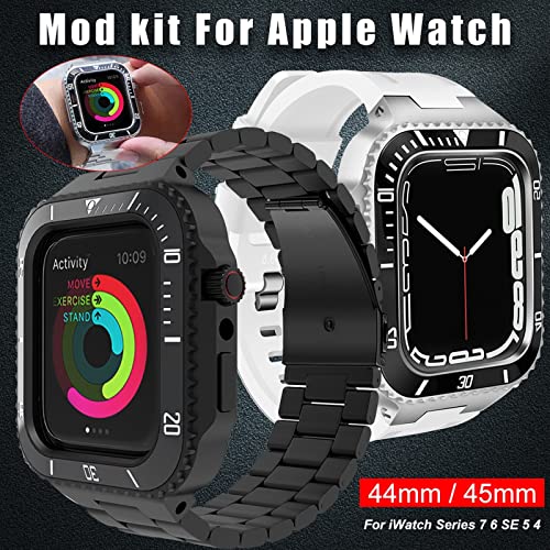 Kit modification cadre en métal iWatch - Double bracelet acier et caoutchouc - 2