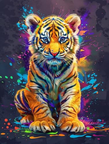 Peinture par numero adulte tigre kit créatif complet 100x130cm loisir créatif diy