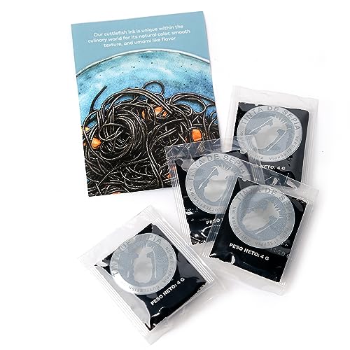 MARKY'S Cuttlefish Squid Ink Imported from Spain - 20 pcs. x 0.14 oz / 4 g - Food Coloring Tinta Calamari Squid Ink Pasta