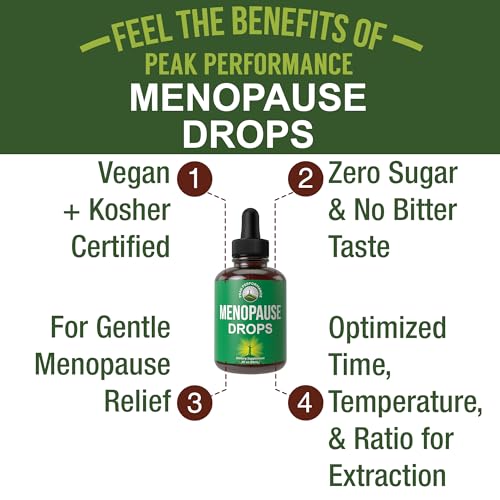 Menopause Supplements 7-in-1 Liquid Drops. 7 Herbal Ingredients for Hot Flashes Menopause Relief. Vegan, Zero Sugar Support for Women. Yam Root, Organic Dong Quai + Chaste Tree Berries, Black Cohosh