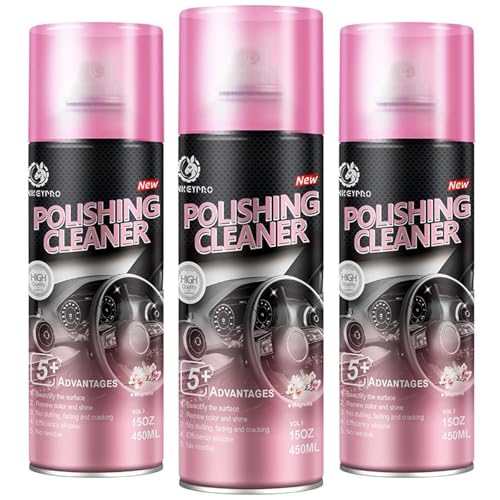 DONKEYPRO Interior Car Cleaner & Polishing - Repels Dust & Staining Restores & Protects Plastic Vinyl Leather Dashboard - UV Guard Anti-Aging Exterior & Interior Car Detailer Spray (3 x 15oz)