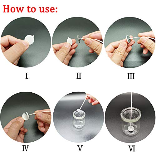 image for MILIVIXAY 200pcs Candle Wick Stickers with The Little Tail-Adhere Stea