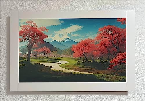 Tableau décoratif éclairé paysage printemps à cadre LED
