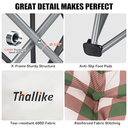 Silla de Camping Doble Padded Double Camping Chair Thallike para 2 Personas Oversize con Porta Vasos y Bolsillos de Malla miniatura 5