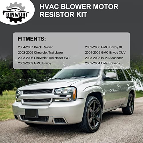 Hvac Fan Blower Motor Resistor Kit With Harness Compatible With 2002-2009 Chevy Trailblazer Gmc Envoy, 2004-2007 Buick Rainier, 2002-2006 Gmc Envoy Xl, 2003-2008 Isuzu Ascender，Replaces Oe# 89019100 #TOP7