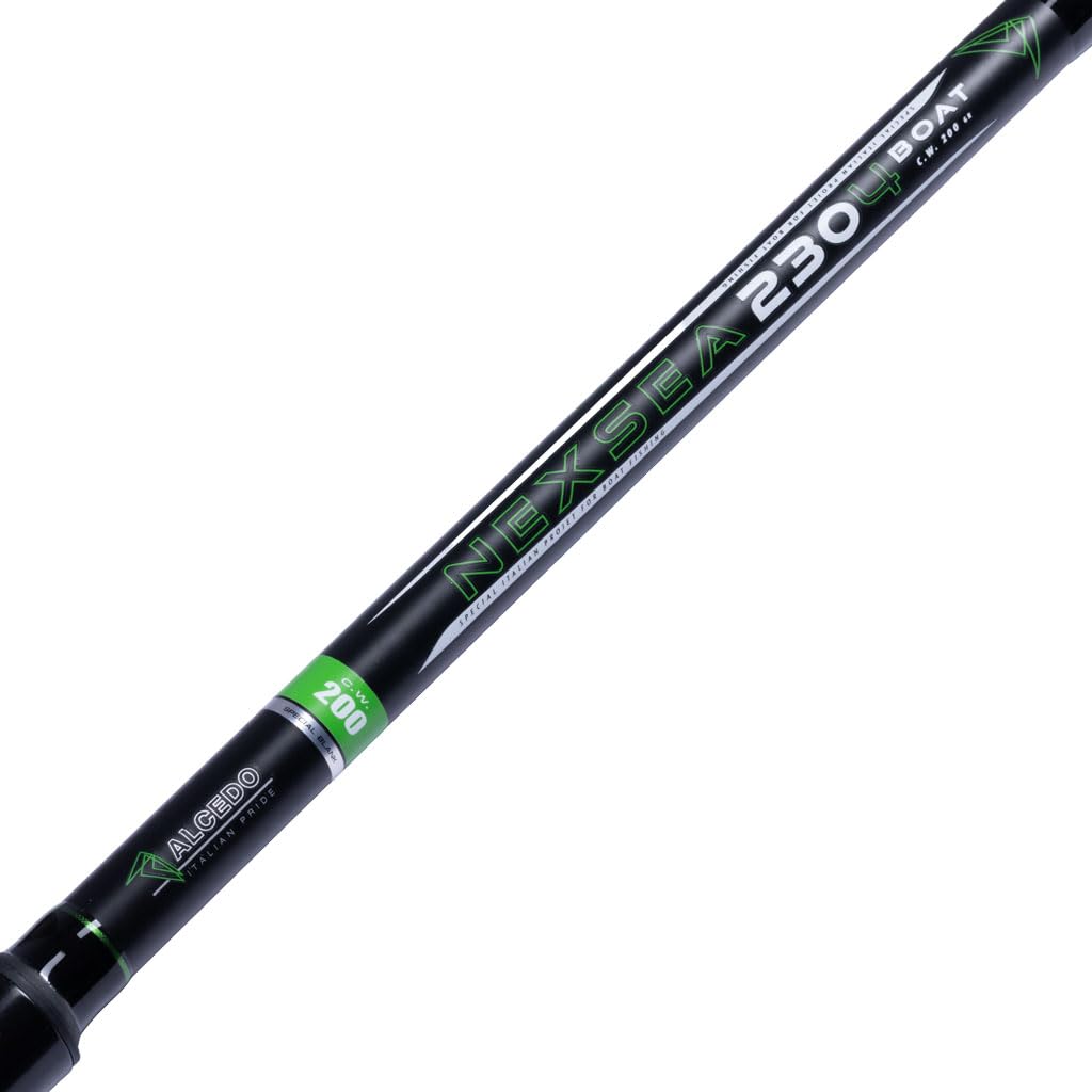 ALCEDO Nexsea Canna Telescopica da Bolentino, Struttura in Composito Alta Resistenza, Potenza fino a 200 g, Cima Sensibile in Fibra di Vetro, Anelli Doppio Ponte.