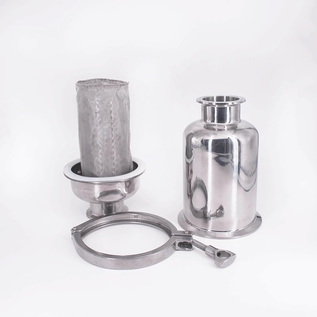 245mm Tri Clamp In-Line Filter Strainer - SUS 304 Stainless Steel for 19mm Pipe, 50.5mm Ferrule, 4" Barrel,1PC(40 Mesh)