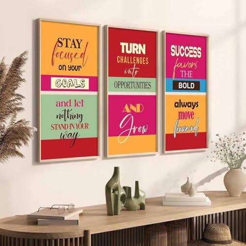 Image of kotart - Motivational Wall Decor Paintings| Painting for wall Hanging | Quotes Wall Decor Paintings | Motivational Quotes Poster With Frame | Wall Hanging Painting For Office Living Room Bedroom Set of 3 (13x25 inch, E)