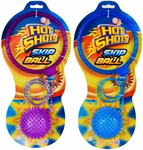 HOT BARGAINS 1 X Light Up Skip Ball | Flashing Ankle Spike Ball Assorted Color | Skipping Toy for Outdoor Game Beach Party Kids party Summer Game (1)
