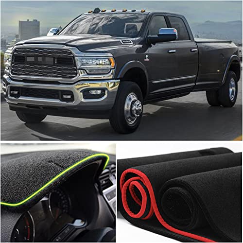 Keegtbox Dash Mat Cover Custom Interior Center Console Compatible With Dodge Ram 1500 2500 3500 Truck 2019 2020 2021 2022 2023 Dashboard Mat Covers Accessories (Black Trim) #TOP3
