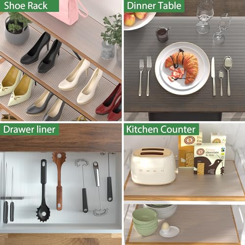 Anoak Shelf Liner - Non-Slip Cabinet Liner, 30 Inch x 30 FT(360 Inch) Durable Waterproof Washable Oil-Proof for Kitchen Cabinet, Shelves, Refrigerator, Storage, Desks, Non Adhesive