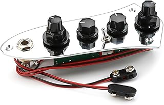 Placa de controle de guitarra totalmente carregada com interruptor de 4 vias, placa de controle pré-carregada com fiação para peças de baixo jazzes placa de controle pré-conectada para jazzes e baixo fiação de baixo controle totalmente carregado