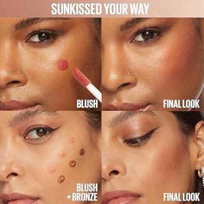 Maybelline Sunkisser Multi-Use Liquid Blush and Bronzer, Blendable, Longwear, Glowy Make Up, Blazing Blush, 1 Count