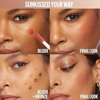 Maybelline Sunkisser Multi-Use Liquid Blush and Bronzer، Blendable، Longwear، Glowy Make Up، Blazing Blush، 1 Count