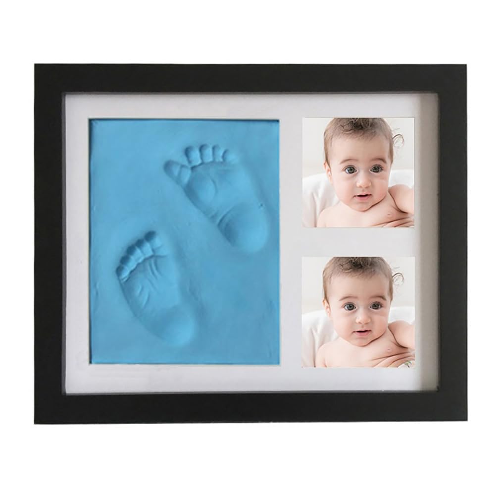 Zestaw dla Noworodka Ramka Odcisk Dłoni I Stopy,Ślad Dziecka Zestaw Pamiątkowa Ramka na Zdjęcia,prezenty na Baby Shower dla Dziewcząt Chłopców,Drewniany