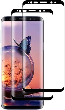 Set of 2 for Galaxy S8 au SOV36 docomo SC-02J Film Made in Japan Material Asahi Glass Galaxy S8 Glass Film 9D Round Edge Processing / Industry Highest Hardness 9H / High Transmittance / 3D Touch