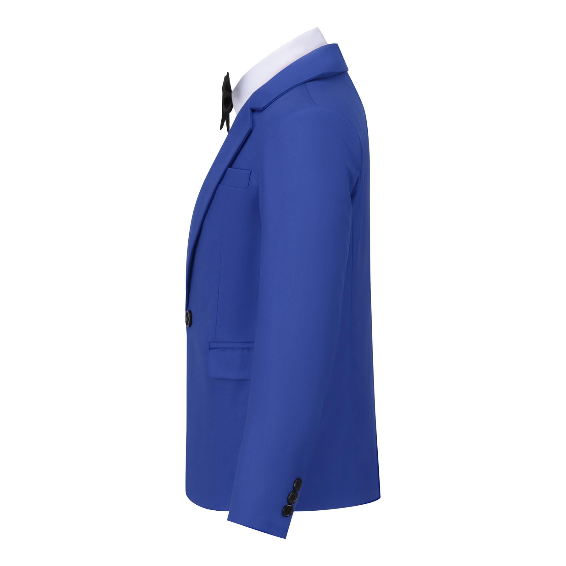 Sliktaa Completo da ragazzo in 3 pezzi con colletto con risvolto con un bottone, per matrimoni, feste di compleanno, balli studenteschi, vestito da spettacolo, blazer e pantaloni multicolore, Blu, 16