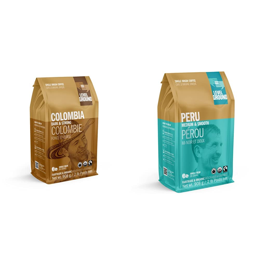Level Ground Coffee - Colombieorigin - torréfaction Sombre, grains Intacts - Équitable, Bio & Level Ground Coffee - Péro
