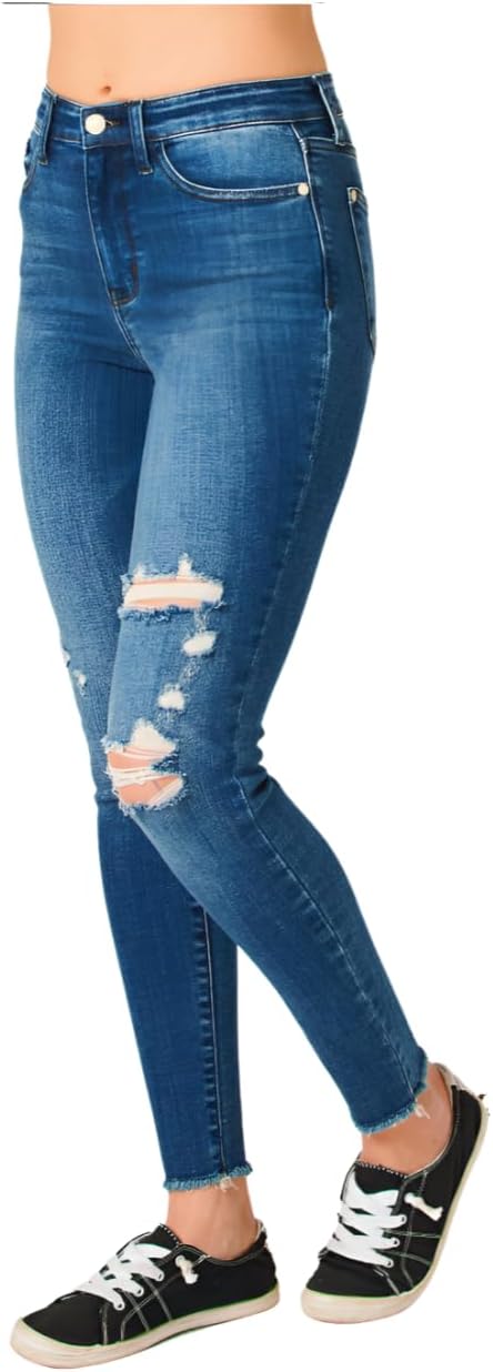 Judy Blue High Rise Distressed Skinny Jeans