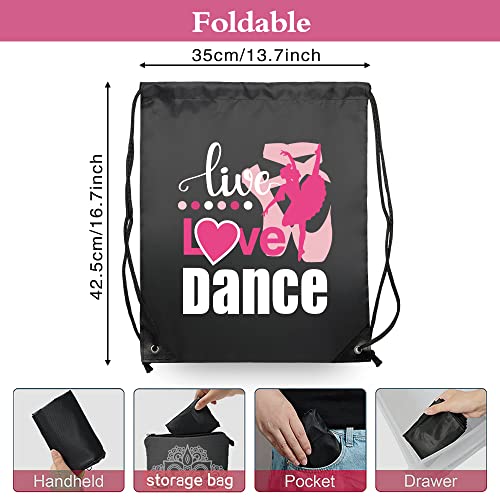 Haizct live Love Drawstring Backpacks, Ballet Drawstring Backpacks, Bags for Yoga Dance Rehearsal, Great Gift for Ballet Dancer Actor Actress3
